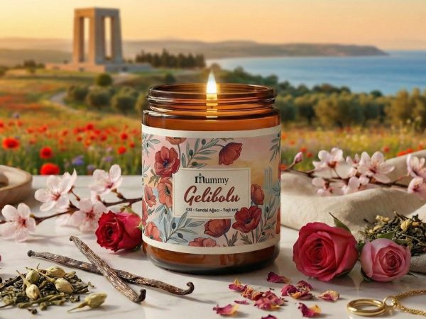 Gelibolu - Gül, Sandal Ağacı ve Yeşil Çay Kokulu Mum